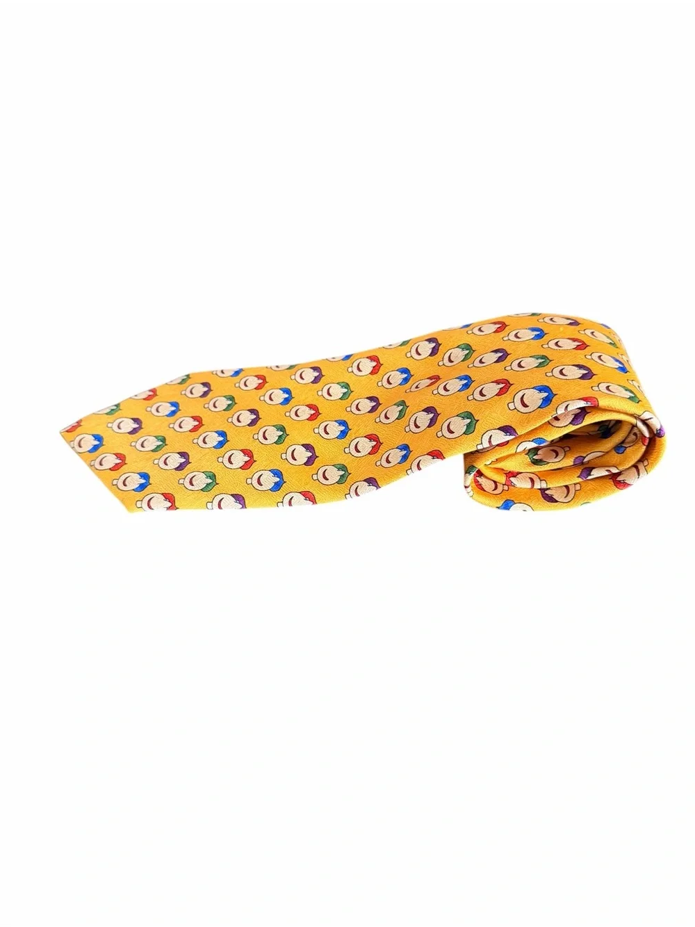 Men’s Tie Yellow Save the Children Matt Leblanc FRIENDS Smiley Faces Vintage